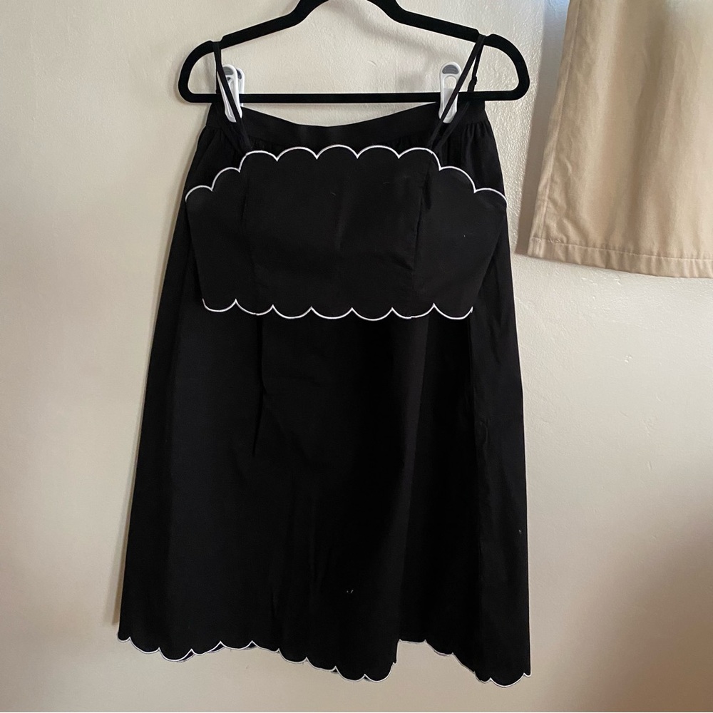 WAYF Scalloped Crop Top + Midi Skirt with Contrast Trim